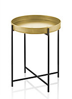 Rozi Gold Round Side Table - 56 cm (H) x 41 cm (Dia)
