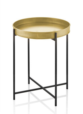 Rozi Gold Round Side Table - 56 cm (H) x 41 cm (Dia)