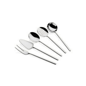 Rozi Gourmet Collection Serving Utensils, Set of 5 (Silver)