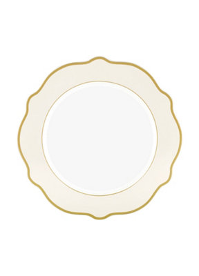 Rozi Jaswely Collection Porcelain Dinner Plates, Set of 6 - Cream