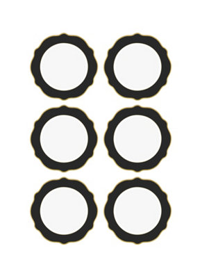 Rozi Jaswely Collection Porcelain Side Plates, Set of 6 - Black