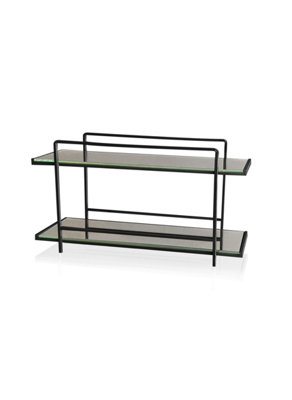 Rozi Mirrored Cosmetic Organiser - Black