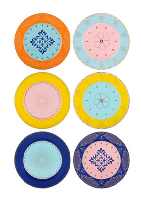 Rozi Muse Collection Porcelain Dinner Plates, Set of 6