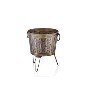 Rozi Prizma Collection Foldable Gold Plant Pot - 45 cm (H) x 35 cm (Dia)