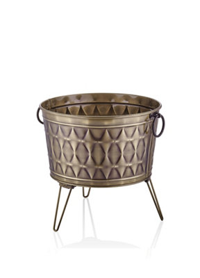 Rozi Prizma Collection Foldable Gold Plant Pot - 45 cm (H) x 43 cm (Dia)