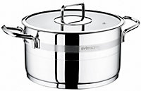 Rozi Safir Collection Stainless Steel 24 Cm Casserole With Glass Lid (6.3 Lt)