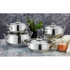 Rozi Sevval Collection 8-piece Stainless Steel Cookware Set