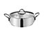 Rozi Sevval Collection Stainless Steel 24 Cm Shallow Casserole With Glass Lid (4 Lt)