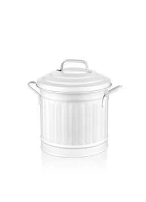 Rozi White Countertop Waste Basket (4 Litres)