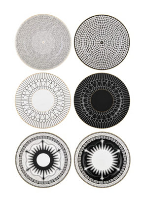 Rozi Wille Collection Porcelain Dinner Plates, Set of 6