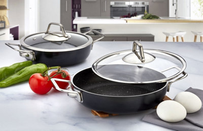 Rozi Zest Gusto Collection 6-Piece Non-Stick Granite Sauté Pan Set