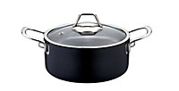 Rozi Zest Gusto Collection Non-Stick Granite 22 Cm Casserole With Glass Lid (3.5 Lt)