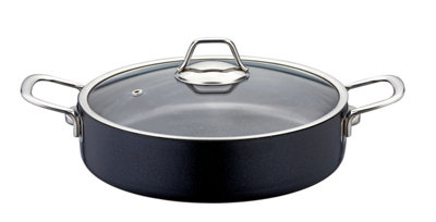 Rozi Zest Gusto Collection Non-Stick Granite 26 Cm Shallow Casserole With Glass Lid (3.4 Lt)