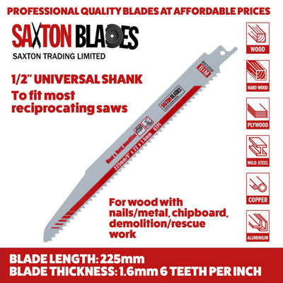 20 Lames Pour Scie Sabre Saxton - Compatible Bosch, Dewalt, Makita - Bois, Métal, Brique