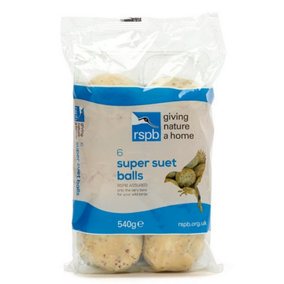 Rspb Super Suet Fat Balls Bird Food (Pack of 6) May Vary (One Size)