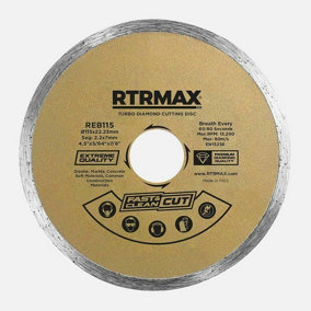 RTR 115mm Continuous Diamond Wet Cutting Disc Tile Granite Marble Soft Material For Angle Grinder