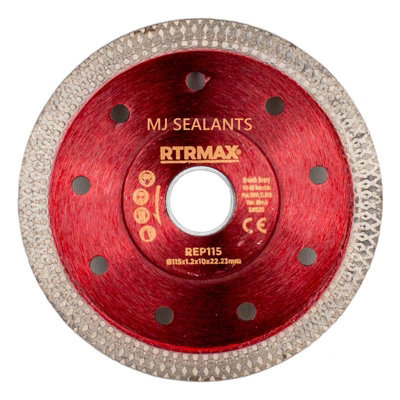 RTRMAX Tile & Porcelain Cutting Disc 115mm x 22.2mm For Angle Grinder