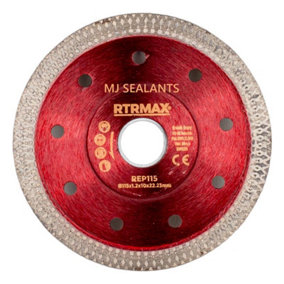 RTRMAX Tile & Porcelain Cutting Disc 115mm x 22.2mm For Angle Grinder