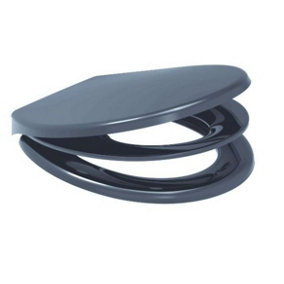 RTS Anthracite Family Toilet Seat Top Fix Slow Close Quick Release