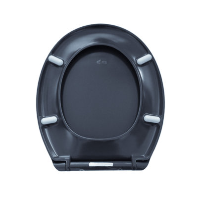 RTS Anthracite Oval Top Fix Slow Close Quick Release Toilet Seat