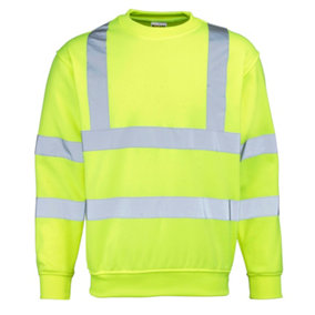 RTY High Visibility Mens High Vis Sweatshirt Fluorescent Yellow (3XL)