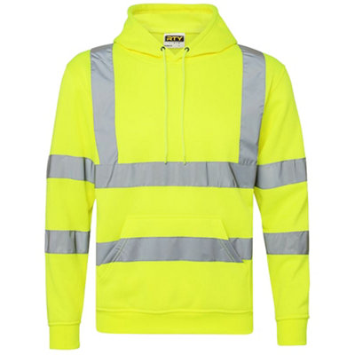 RTY High Visibility Unisex Reflective Hoodie Fluorescent Yellow (3XL