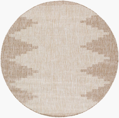 RUBAL Round In- & Outdoor Global Beige Area Rug 160 x 160 cm