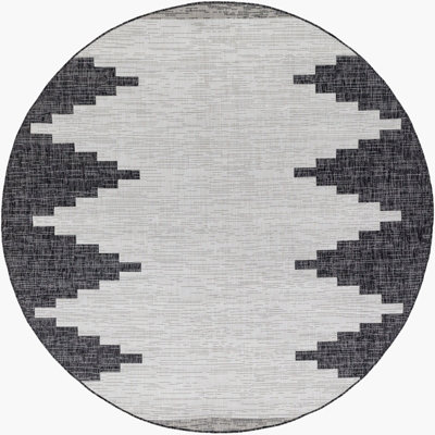 RUBAL Round In- & Outdoor Modern Black Area Rug 160 x 160 cm
