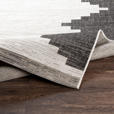 RUBAL Round In- & Outdoor Modern Black Area Rug 160 x 160 cm