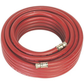 Rubber Alloy Air Hose with 1/4 Inch BSP Unions - 15 Metre Length - 10mm Bore