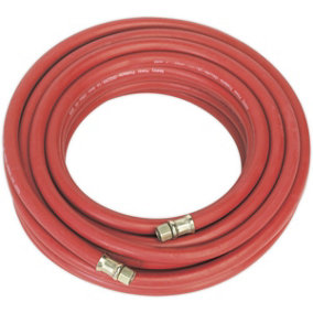 Rubber Alloy Air Hose with 1/4 Inch BSP Unions - 15 Metre Length - 8mm Bore