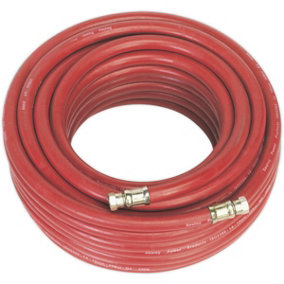 Rubber Alloy Air Hose with 1/4 Inch BSP Unions - 20 Metre Length - 10mm Bore