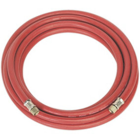 Rubber Alloy Air Hose with 1/4 Inch BSP Unions - 5 Metre Length - 8mm Bore