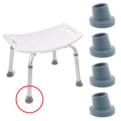 Heavy Duty Rubber Shop Stool Feet – Fits 1" OD Tubing – Gray (4 Pack)