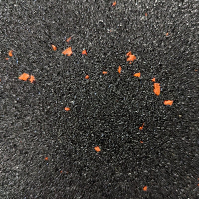 Rubber Crumb Gym Floor Tiles - 10mm - 1m x 1m - Orange Fleck - Interlocking Heavy Duty Non Slip Rubber Mat