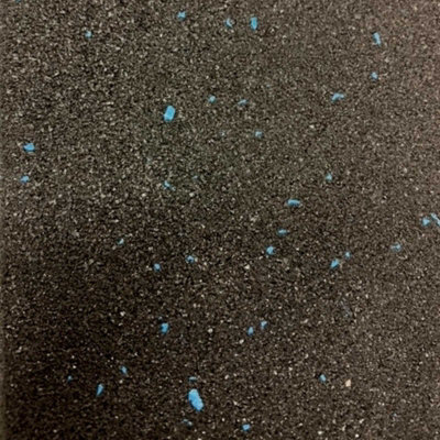 Rubber Crumb Gym Floor Tiles - 15mm - 1m x 1m - Blue Fleck - Heavy Duty Non Slip Rubber Mat