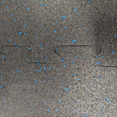 Rubber Crumb Gym Floor Tiles - 15mm - 1m x 1m - Blue Fleck - Interlocking Heavy Duty Non Slip Rubber Mat