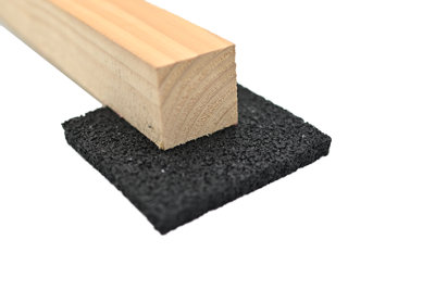 Rubber Decking Joist Pads 100mm x 100mm x 10mm (Pack of 24)