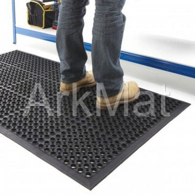 Rubber Door Mat Heavy Duty - 1.5m x 0.9m - Wheelchair Friendly Ramp Mat