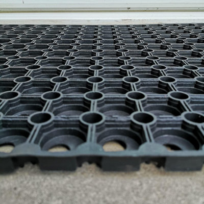 Rubber Door Mat Heavy Duty - 1m x 0.5m  - Shop Doorway Mats Indoor Outdoor Non Slip Safety - 4