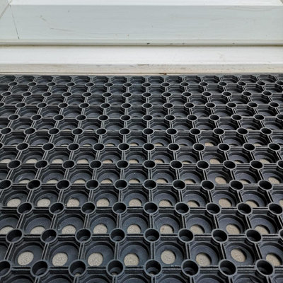 Rubber Door Mat Heavy Duty - 1m x 0.5m  - Shop Doorway Mats Indoor Outdoor Non Slip Safety - 5