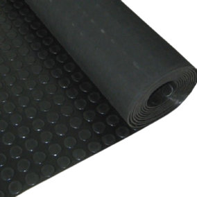 Rubber Flooring Matting - 1.8m x 3m x 3mm - Coin - Workshop Garage Shed Van Non-Slip