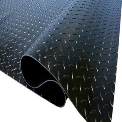 Rubber Flooring Matting - 1m x 4m x 3mm - Willow - Workshop Garage Shed Van Non-Slip
