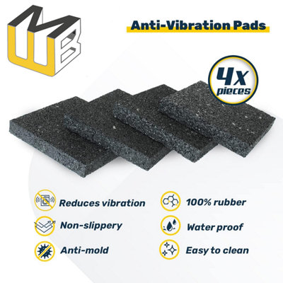 Rubber Pads 100mm x 100mm x 5mm Set of 4 Non-Slip Pads, Anti-Vibration.