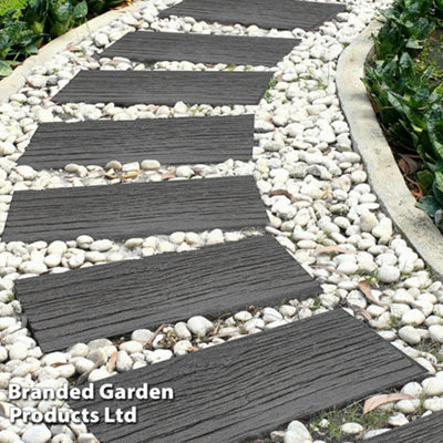 Rubber Railway Road Stepping Grey Stone effect Steps Eco Friendly Recycled Tyre Rubber Sleepers (16)