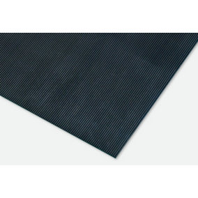 Rubber Rib Mat 3mm x 120cm x 10m Roll - Hard Wearing Slip Resistant Surface Covering