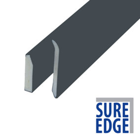 Rubber Roofing/Flat Roofing Trim - Sure Edge Drip Trim for Flat Roofs, 2.5m Anthracite Grey x2 Bundle