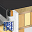 Rubber Roofing/Flat Roofing Trim - Sure Edge Drip Trim for Flat Roofs, 2.5m Black x5 Bundle
