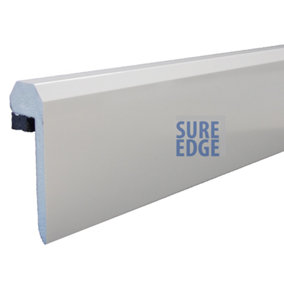 Rubber Roofing/Flat Roofing Trim - Sure Edge Kerb Trim for Flat Roofs, 2.5m White x5 Bundle