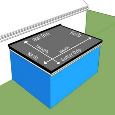 Rubber Roofing Kit for Flat Roofs - House Extension Kit with Anthracite Grey Trims (3.5m x 6.1m) - ClassicBond EPDM